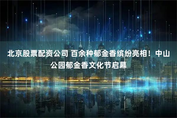 北京股票配资公司 百余种郁金香缤纷亮相！中山公园郁金香文化节启幕