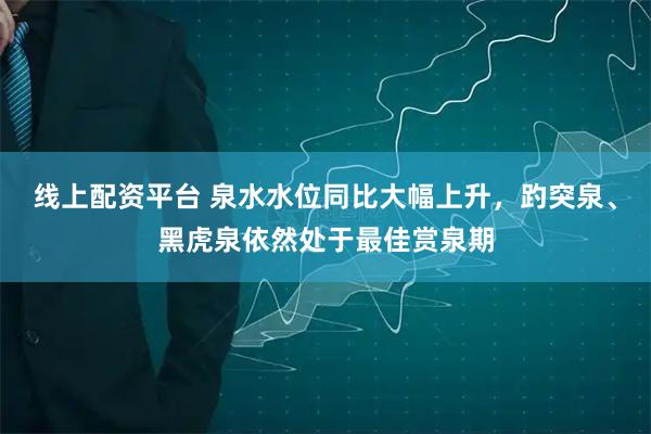 线上配资平台 泉水水位同比大幅上升，趵突泉、黑虎泉依然处于最佳赏泉期