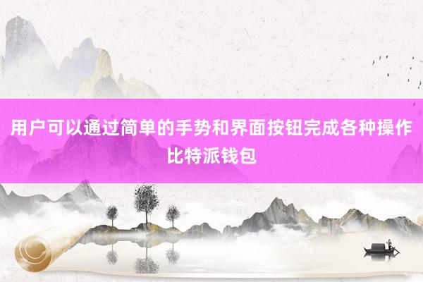 用户可以通过简单的手势和界面按钮完成各种操作比特派钱包