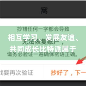 相互学习、发展友谊、共同成长比特派属于