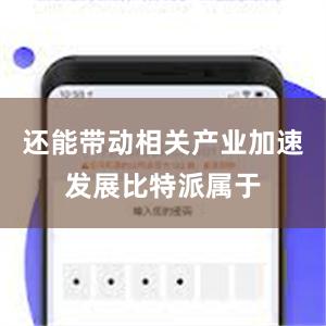 还能带动相关产业加速发展比特派属于